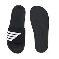 Men's Flipflop & Slipper FMF-02 ALL BLACK-WHITE-07 - UK 10