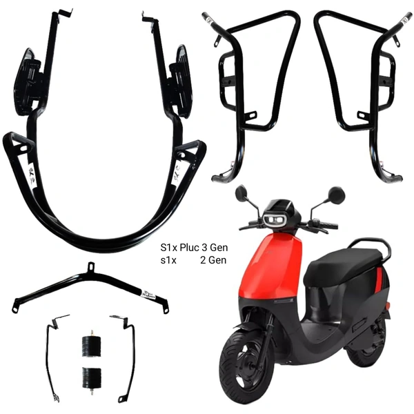 OLA Ola  Scooter Motorcycle Crash Bar Frame Protection Guard, Black, S1x Plus 3rd Generation Compatible
