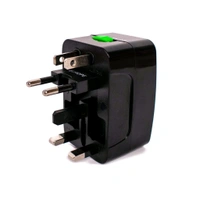 SMPH  Inversal Adapter with 2 USB AU UK US EU Plug Adapter Copper  - Blue