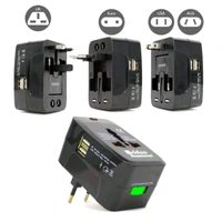 SMPH  Inversal Adapter with 2 USB AU UK US EU Plug Adapter Copper  - Blue