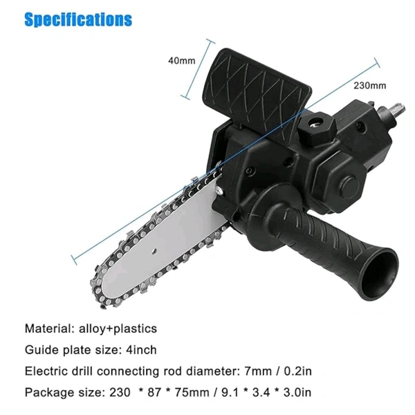 SMPH STAR  Inch Electric Drill Modified to Electric Chainsaw Tool - Black