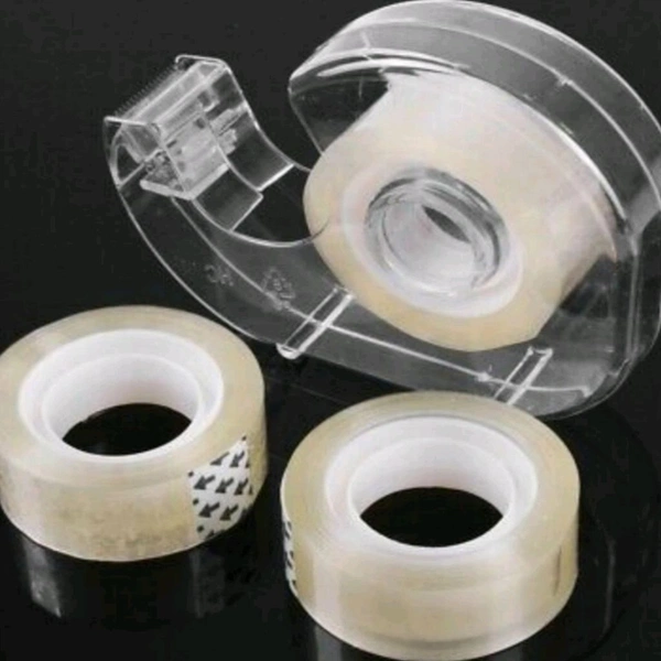 SMPH  Cello Tape With Dispenser Cutter( Pack Of 1Set) Cello Tape 18 MM X 25 Meter Roll Length  - Transparent