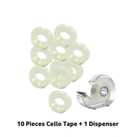 SMPH  Cello Tape With Dispenser Cutter( Pack Of 10 ) Cello Tape 18 MM X 25 Meter Roll Length 