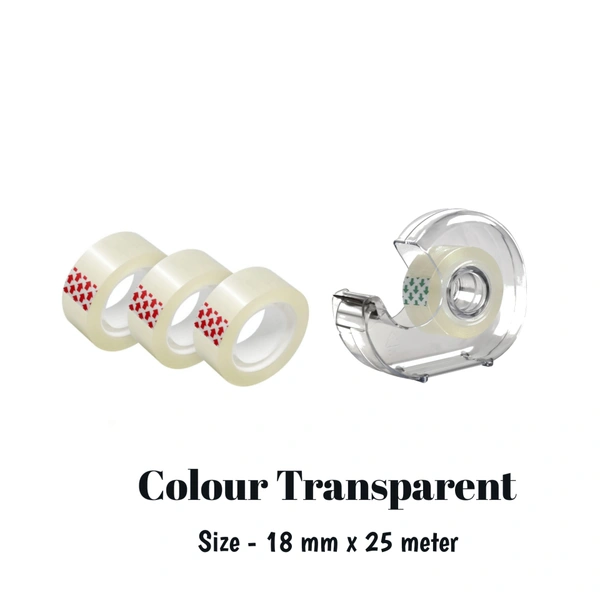 SMPH Cello Tape With Dispenser Cutter( Pack Of 15 ) Cello Tape 18 MM X 25 Meter Roll Length - ✅ 📞inquiry : 6362476772