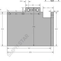 SMPH STAR  Aluminum Heating Plate For UPVC Window Welding Machine - Aluminium, Right Side Plate