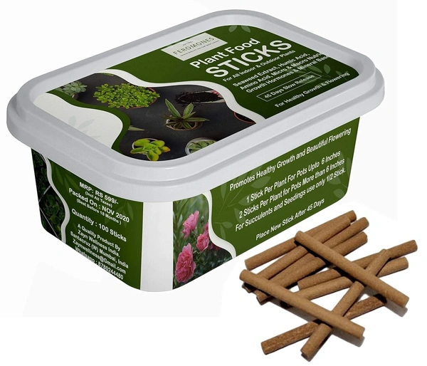 Feromones Pant Food Sticks for Plants - Fertilizer Sticks For All Types Of Indoor And Outdoor Plants In Home Garden  - 100 sticks