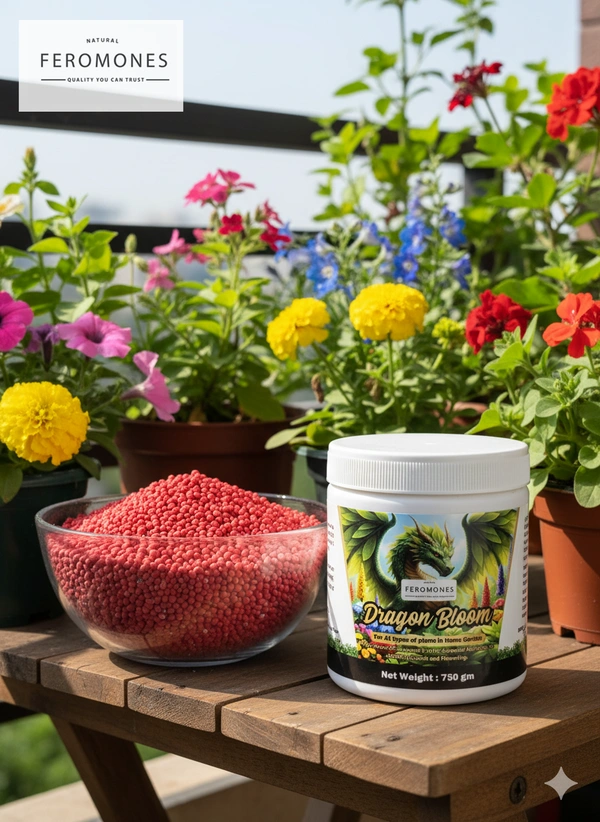 Feromones Dragon Bloom Home Gardening Fertilizer granules - For Mess free home Gardening