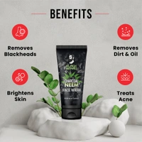 BLACK BEARD CHARCOAL NEEM FACE WASH REVITALIZES SKIN CLEANSES PORES FACE WASH | ENERGIZING FACE WASH FOR OIL AND ACNE CONTROL - 100ml