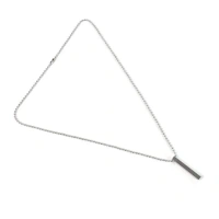 Plain Stick Shape Locket with Chain – Stainless Steel Necklace (2 Pc) - EASY RETURN