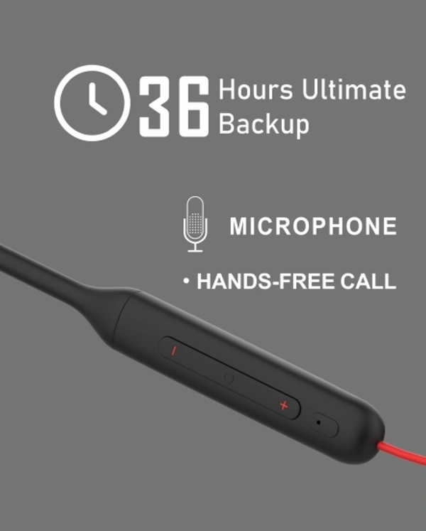 Trendy E60 Wireless with Fast Charge, 30 Hrs Battery Life, Earphones with mic Bluetooth Headset - Red