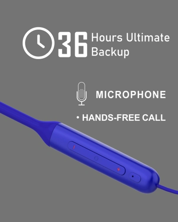 Trendy E60 Wireless with Fast Charge, 30 Hrs Battery Life, Earphones with mic Bluetooth Headset - Blue