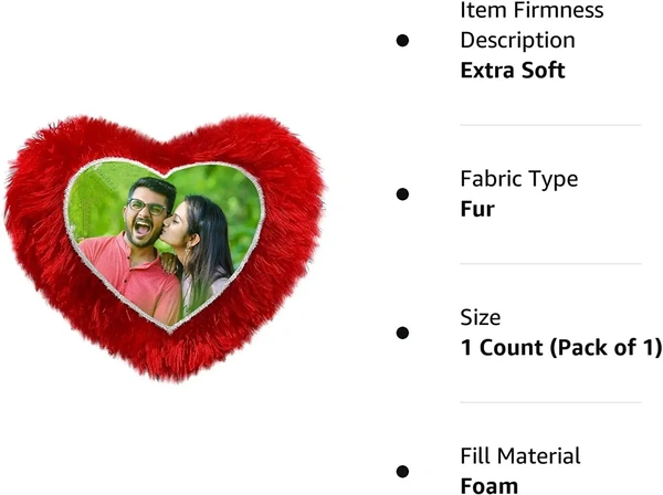Personalized Fur Photo Cushion - Red Colour