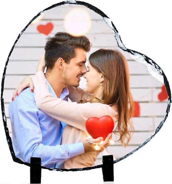 SHASTA SHOPPING Photo Printed Stone โ Heart - 10/10inc