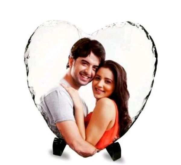 SHASTA SHOPPING Photo Printed Stone โ Heart - 10/10inc