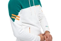 Men Colourblocked fleece Hooded Long Sleeves Unisex Pullover Sweatshirt  - S