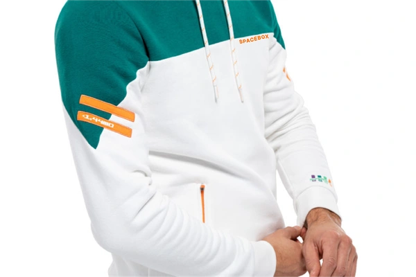 Men Colourblocked fleece Hooded Long Sleeves Unisex Pullover Sweatshirt  - S