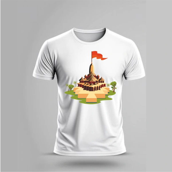 Tees Bunker Jai Shree Ram mandir Printed T-Shirt - S