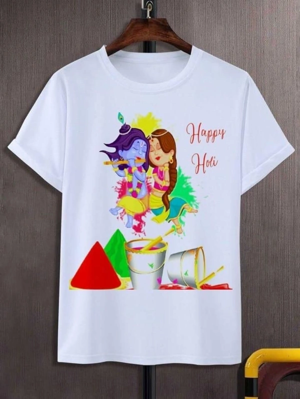Happy Holi Special T-Shirt In Heavy Fabric for Men and Women (Unisex) - S
