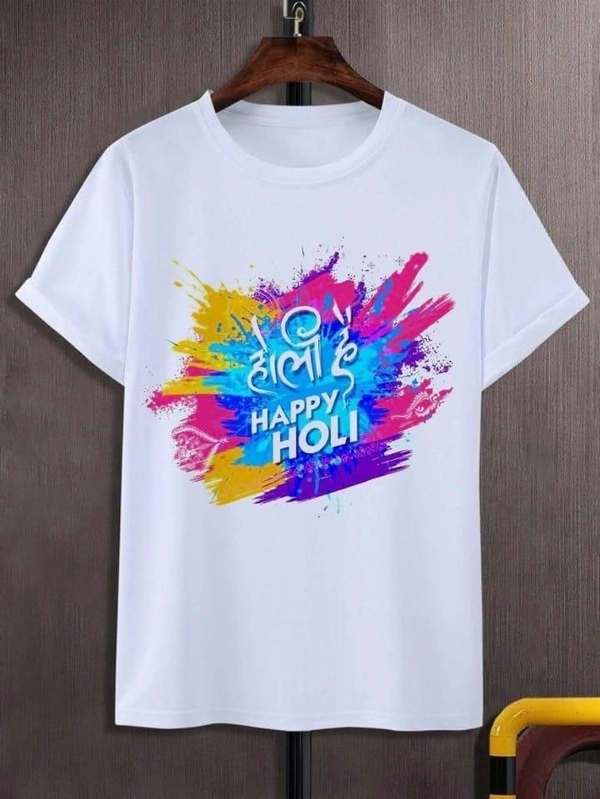 Happy Holi Special T-Shirt In Heavy Fabric for Men and Women (Unisex) - M