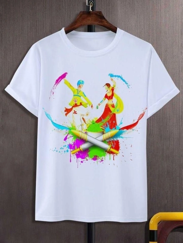 Happy Holi Special T-Shirt In Heavy Fabric for Men and Women (Unisex) - S
