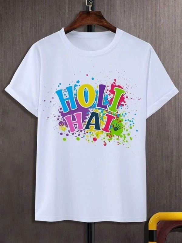 Happy Holi Special T-Shirt In Heavy Fabric for Men and Women (Unisex) - M