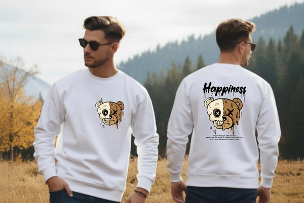 classic full sleeves sweetshirt with graphic print for mans and womans - m