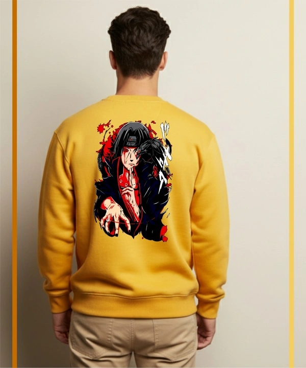 classic full sleeves sweetshirt with graphic print for unisex - M