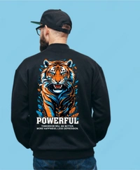 classic full sleeves sweetshirt with graphic print for unisex - XL