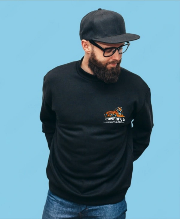 classic full sleeves sweetshirt with graphic print for unisex - XL