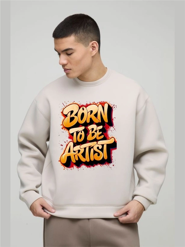 classic full sleeves sweetshirt with graphic print for unisex - S