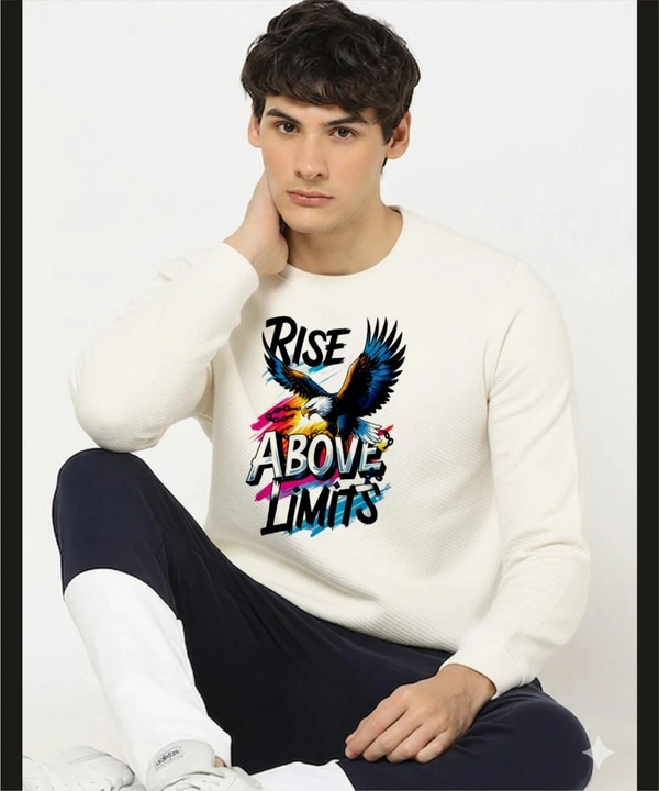 classic full sleeves sweetshirt with graphic print for unisex - S