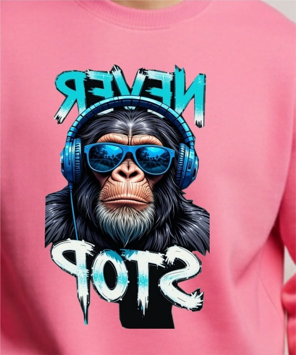 classic full sleeves sweetshirt with graphic print for unisex - L