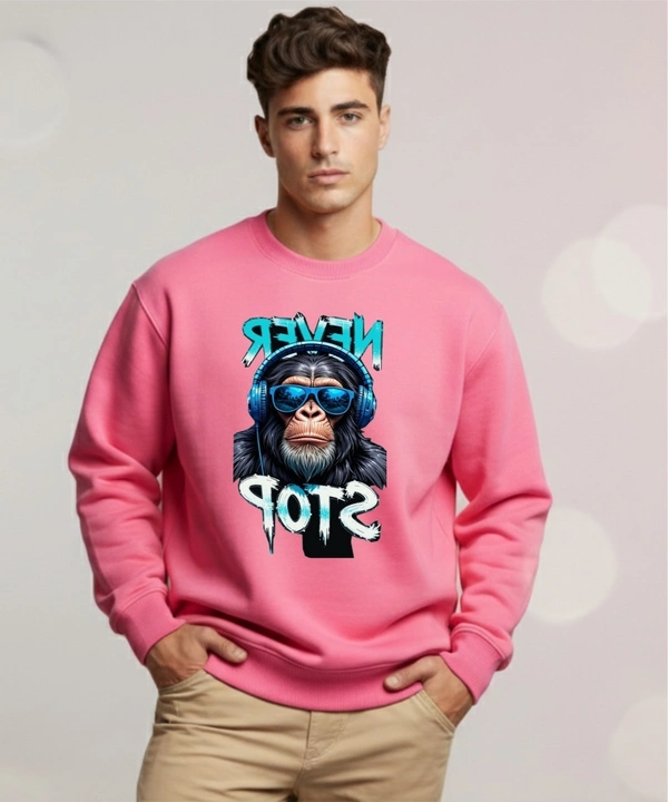 classic full sleeves sweetshirt with graphic print for unisex - L