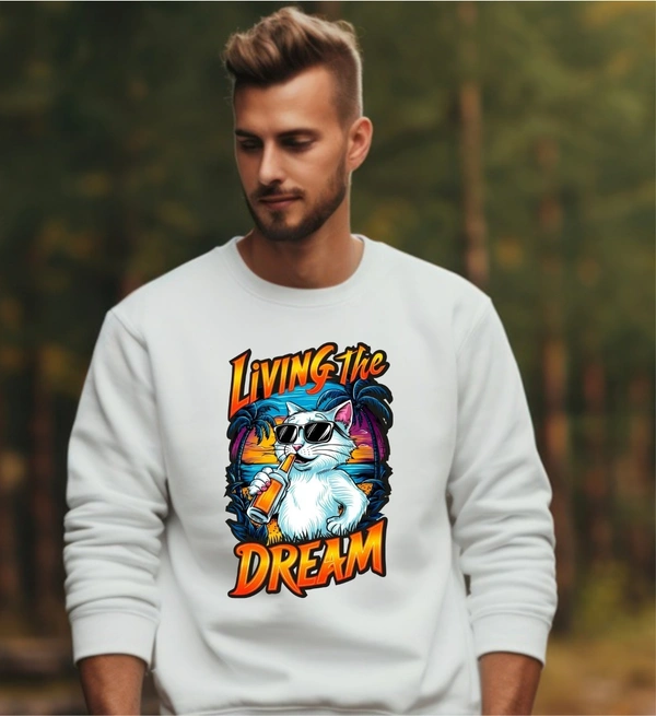 classic full sleeves sweetshirt with graphic print for unisex  - M