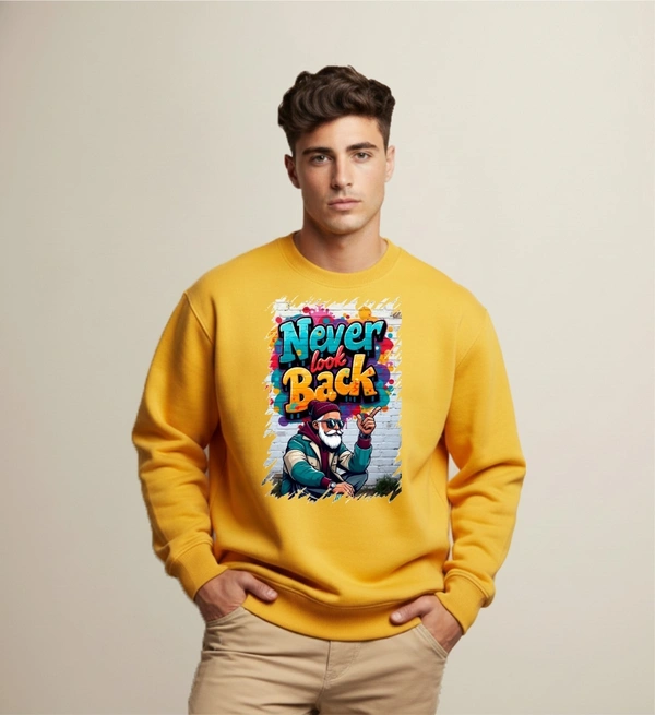 classic full sleeves sweetshirt with graphic print for unisex - L