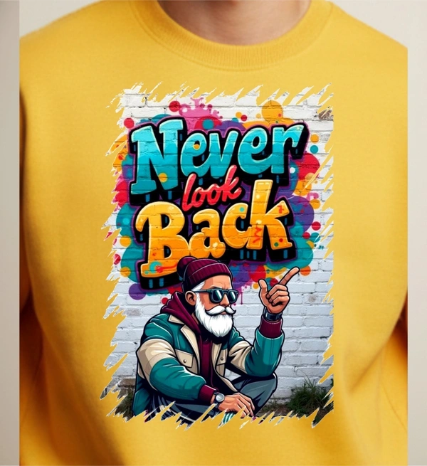 classic full sleeves sweetshirt with graphic print for unisex - L