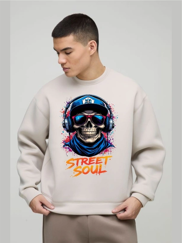 classic full sleeves sweetshirt with graphic print for unisex - S