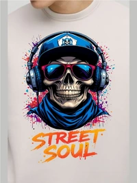 classic full sleeves sweetshirt with graphic print for unisex - S