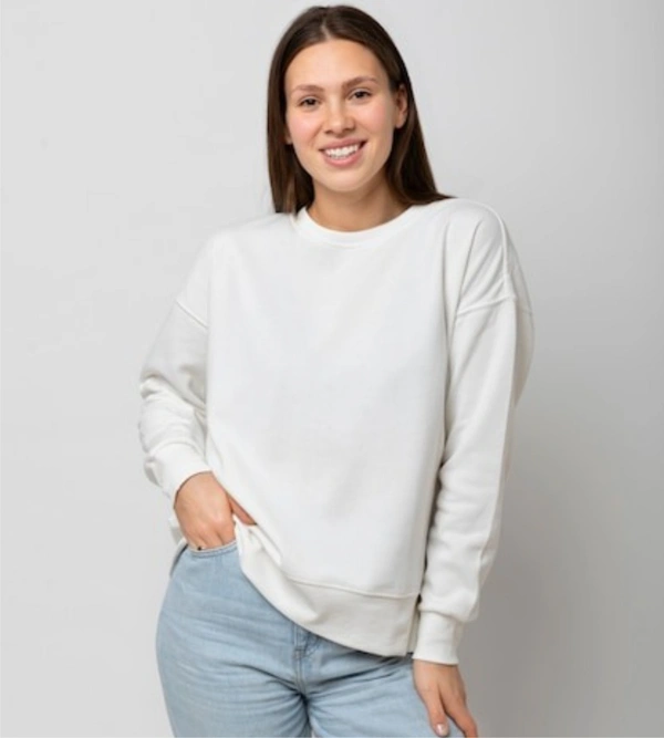 fancy designer with graphic print full sleeves sweetshirt for womans - M