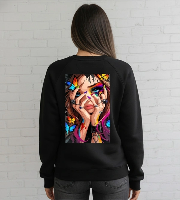 fancy designer with graphic print full sleeves sweetshirt for womans - XL