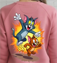 fancy designer with graphic print full sleeves sweetshirt for womans - M