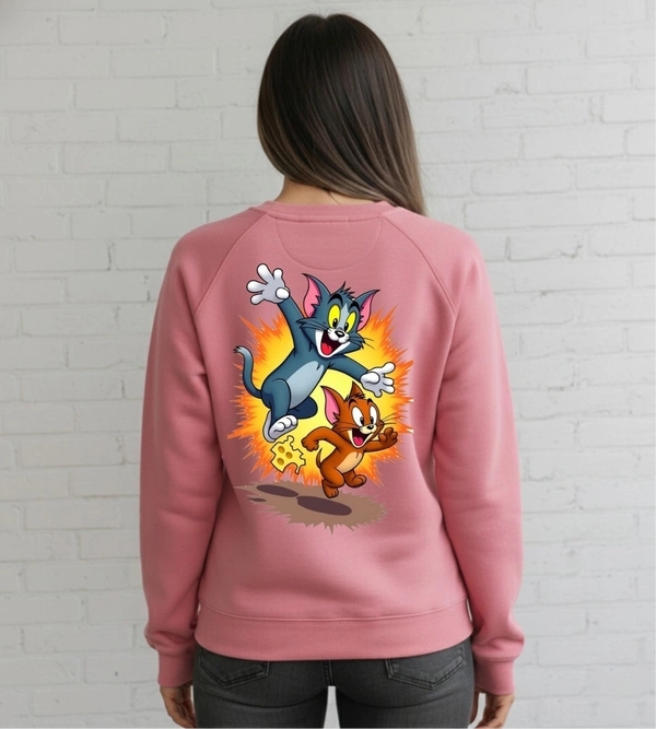 fancy designer with graphic print full sleeves sweetshirt for womans - M