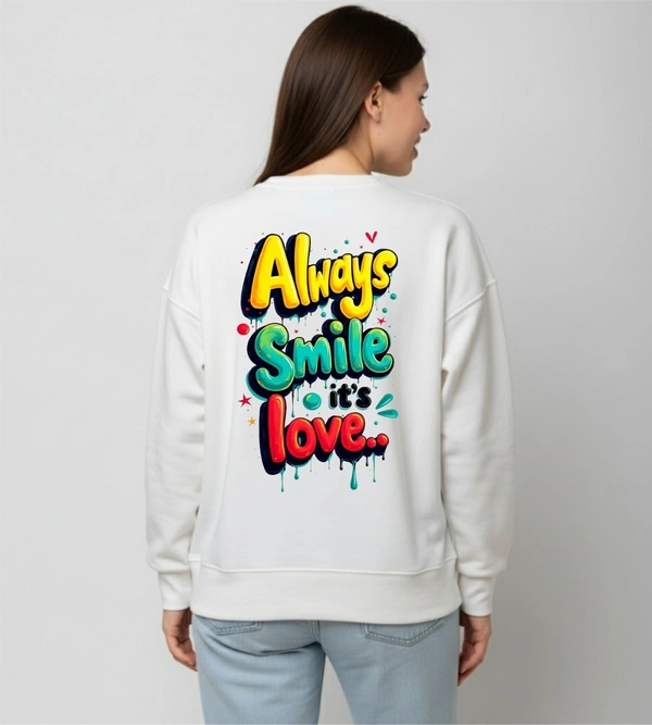 fancy designer with graphic print full sleeves sweetshirt for womans - S