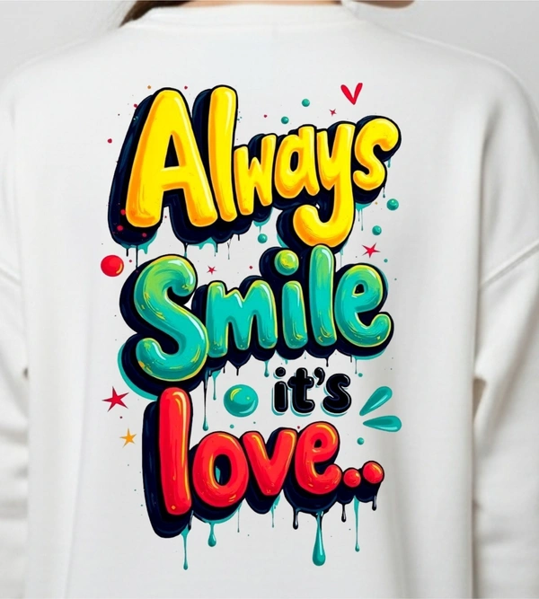 fancy designer with graphic print full sleeves sweetshirt for womans - S