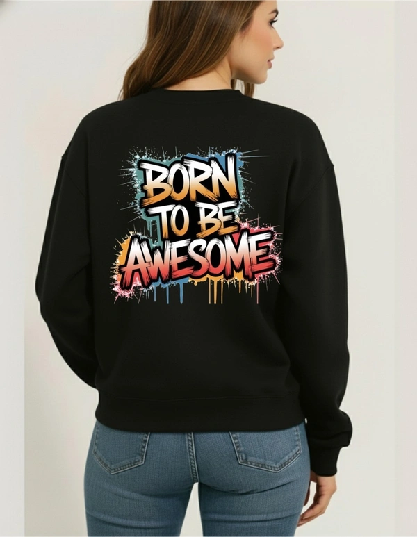 fancy designer with graphic print full sleeves sweetshirt for womans - XL