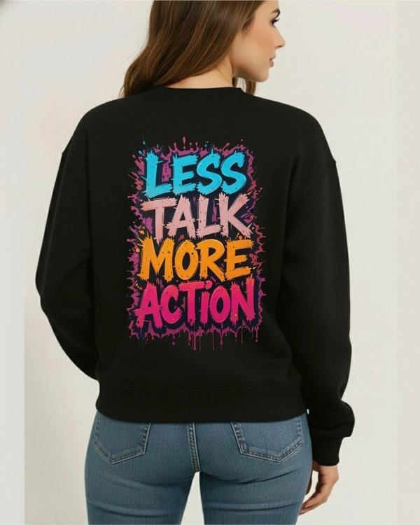 fancy designer with graphic print full sleeves sweetshirt for womans - M