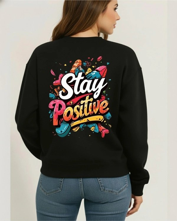 fancy designer with graphic print full sleeves sweetshirt for womans - M