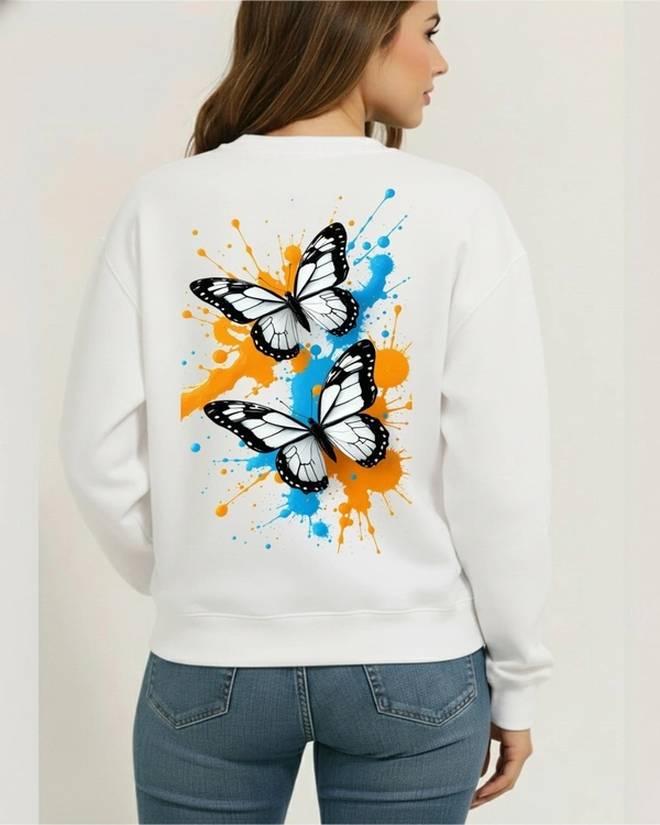 fancy designer with graphic print full sleeves sweetshirt for womans - XL