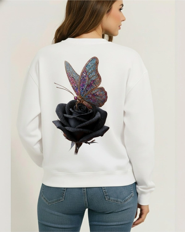 fancy designer with graphic print full sleeves sweetshirt for womans - XL