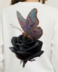 fancy designer with graphic print full sleeves sweetshirt for womans - XL